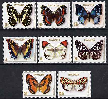 Rwanda 1979 Butterflies perf set of 8 unmounted mint, SG 911-18, stamps on butterflies