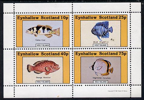 Eynhallow 1981 Fish #01 (Coral Cod, Angelfish, Rock Cod & Coralfish) perf  set of 4 values (10p to 75p) unmounted mint, stamps on , stamps on  stamps on fish     marine-life