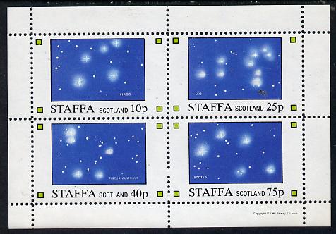 Staffa 1981 Constellations (Virgo, Leo, Pisces & Bootes) perf  set of 4 values (10p to 75p) unmounted mint, stamps on space, stamps on zodiacs