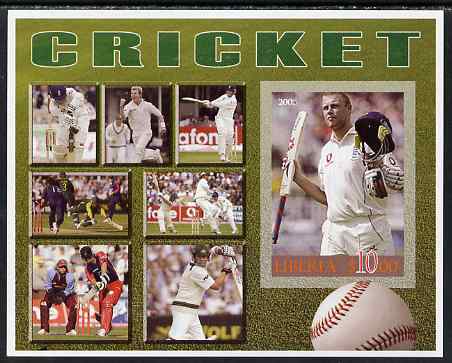 Liberia 2006 Cricket imperf m/sheet unmounted mint, stamps on sport, stamps on cricket