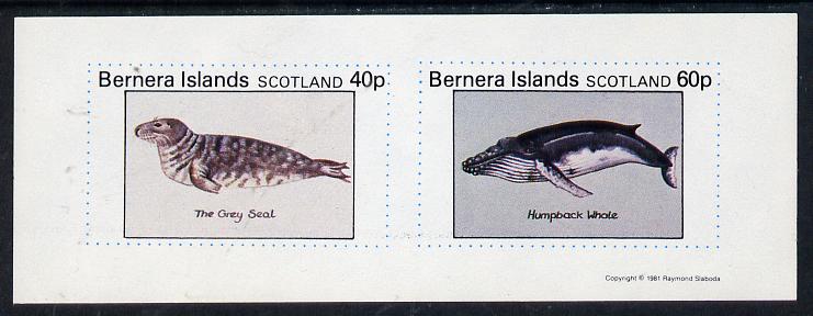 Bernera 1981 Marine Animals (Grey Seal & Humpback Whale) imperf  set of 2 values (40p & 60p) unmounted mint, stamps on animals     whales    marine-life    polar