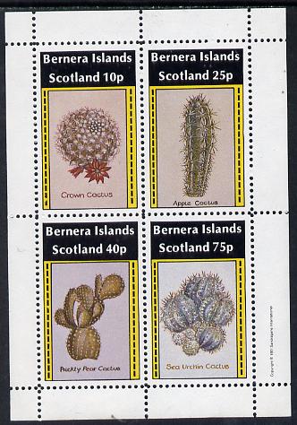 Bernera 1981 Cacti (Crown Cactus, Apple Cactus etc) perf  set of 4 values (imprint in outer margin) unmounted mint, stamps on flowers    cacti