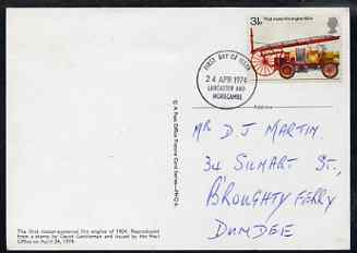 Great Britain 1974 Fire Services 3.5p PHQ card with appropriate stamp very fine used with first day cancels (hand written address), stamps on fire, stamps on rescue