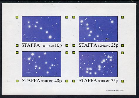 Staffa 1981 Constellations (Ursa Minor, Major, Gemini & Scorpio) imperf  set of 4 values (10p to 75p) unmounted mint, stamps on space, stamps on zodiac, stamps on zodiacs