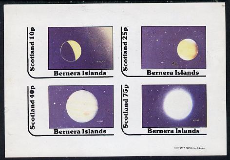 Bernera 1981 Planets (Mercury, Mars, Jupiter & Venus) imperf  set of 4 values (10p to 75p) unmounted mint, stamps on space, stamps on astrology, stamps on planets, stamps on astronomy