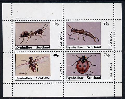 Eynhallow 1982 Insects (Ant, Earwig, Horsefly & Ladybird) perf  set of 4 values (10p to 75p) unmounted mint, stamps on insects