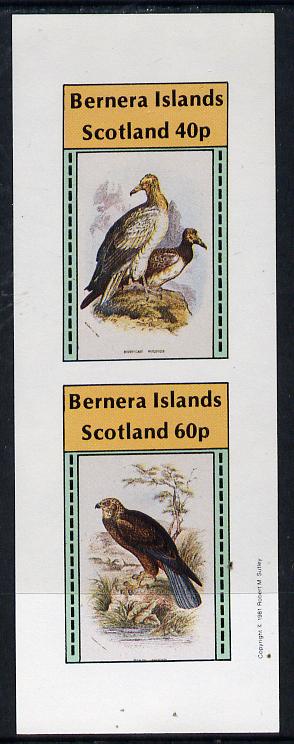 Bernera 1981 Birds of Prey imperf  set of 2 values (40p & 60p) unmounted mint, stamps on birds, stamps on birds of prey, stamps on vulture