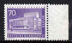 Germany - West Berlin 1956-63 Buildings 70pf (Theatre) unmounted mint marginal SG B145, stamps on buildings, stamps on theatres