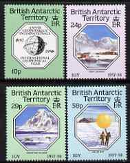 British Antarctic Territory 1987 30th Anniversary of International Geophysical Year set of 4 unmounted mint, SG 159-62, stamps on polar, stamps on weather, stamps on 