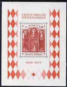 Monaco 1973 25th Anniversary of Monaco Red Cross m/sheet unmounted mint, SG MS1072, stamps on red cross
