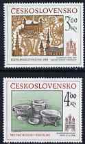 Czechoslovakia 1985 Historic Bratislava (9th issue) set of 2 (Tapestry & Pottery) unmounted mint, SG 2793-94, stamps on arts, stamps on textiles, stamps on pottery