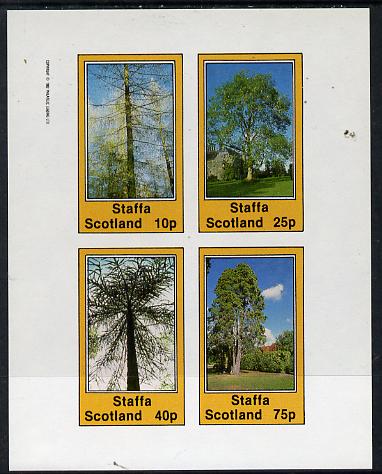 Staffa 1982 Trees imperf  set of 4 values (10p to 75p) unmounted mint, stamps on trees