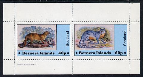 Bernera 1982 Wild Cats perf  set of 2 values (40p & 60p) unmounted mint, stamps on animals   cats