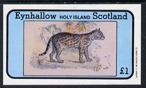 Eynhallow 1982 Wild Cats #1 imperf souvenir sheet (Â£1 value) unmounted mint, stamps on animals   cats