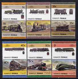 Tuvalu - Funafuti 1984 Locomotives at Work 2nd Series (Leaders of the World) set of 12 (5c - $1) unmounted mint, stamps on railways