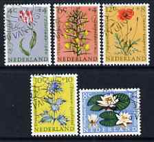 Netherlands 1960 Cultural & Social Relief Fund set of 5 flowers fine used, SG 893-97, stamps on , stamps on  stamps on flowers, stamps on  stamps on tulips, stamps on  stamps on lilies