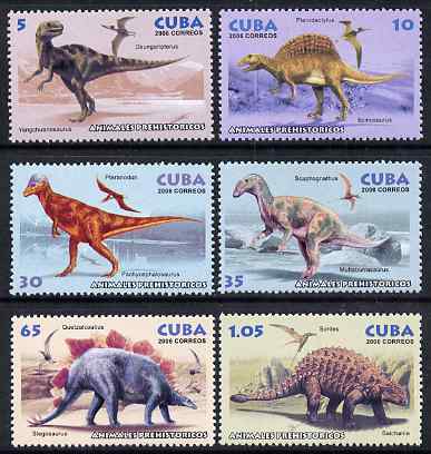 Cuba 2006 Prehistoric Animals perf set of 6 unmounted mint SG 4940-45, stamps on dinosaurs