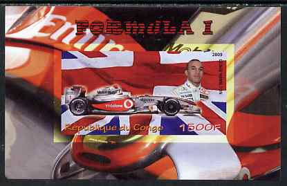 Congo 2009 Lewis Hamilton & Formula 1 imperf m/sheet unmounted mint, stamps on personalities, stamps on sport, stamps on  f1 , stamps on cars, stamps on formula 1, stamps on 