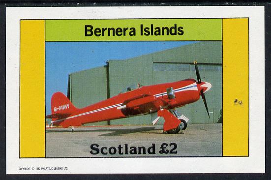Bernera 1982 Aircraft #10 imperf deluxe sheet (Â£2 value) unmounted mint, stamps on aviation