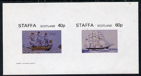 Staffa 1982 Ships #1 (Sovereign of the Seas & Flying Cloud) imperf  set of 2 values (40p & 60p) unmounted mint, stamps on ships