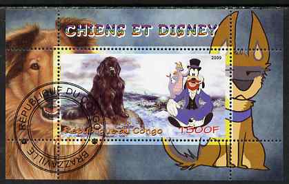 Congo 2009 Disney Dogs #5 perf m/sheet fine cto used, stamps on disney, stamps on cartoons, stamps on films, stamps on cinema, stamps on movies, stamps on dogs
