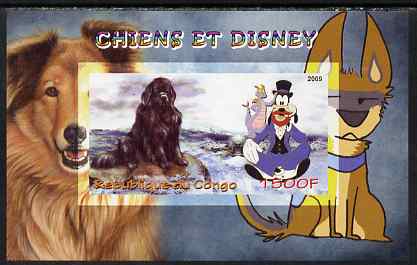 Congo 2009 Disney Dogs #5 imperf m/sheet unmounted mint, stamps on disney, stamps on cartoons, stamps on films, stamps on cinema, stamps on movies, stamps on dogs