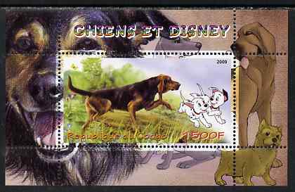 Congo 2009 Disney Dogs #6 perf m/sheet unmounted mint, stamps on disney, stamps on cartoons, stamps on films, stamps on cinema, stamps on movies, stamps on dogs
