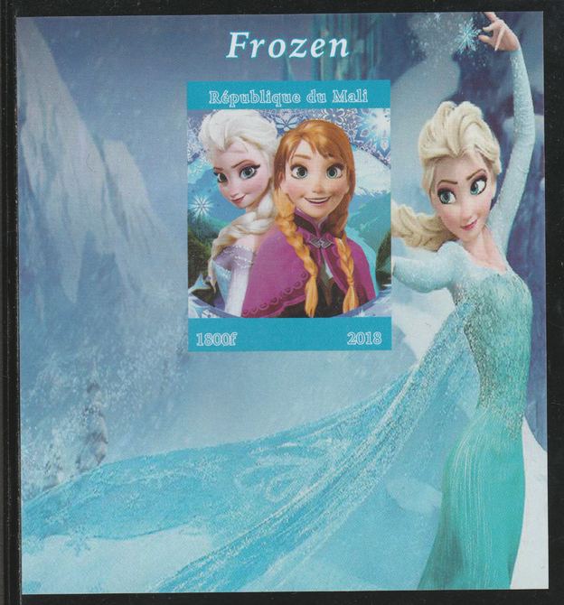 Mali 2018 Frozen (Animated Movie) imperf souvenir sheet unmounted mint. Note this item is privately produced and is offered purely on its thematic appeal. , stamps on films, stamps on movies, stamps on cartoons