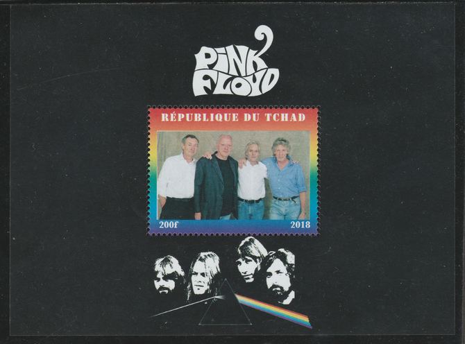 Chad 2018 Pink Floyd perf souvenir sheet unmounted mint. Note this item is privately produced and is offered purely on its thematic appeal. , stamps on , stamps on  stamps on music, stamps on  stamps on pops, stamps on  stamps on rock, stamps on  stamps on pink floyd
