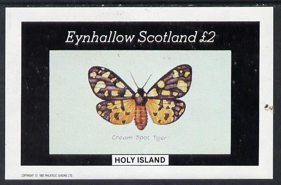 Eynhallow 1982 Butterflies (Cream Spot Tiger) imperf deluxe sheet (Â£2 value) unmounted mint, stamps on butterflies