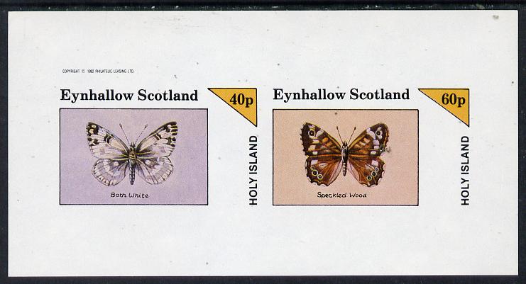 Eynhallow 1982 Butterflies (Bath White & Speckled Wood) imperf  set of 2 values (40p & 60p) unmounted mint, stamps on butterflies