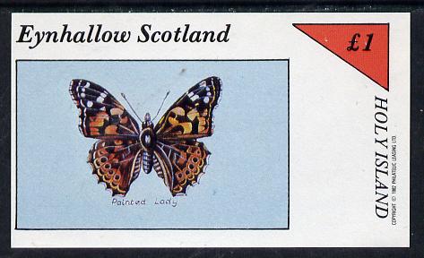 Eynhallow 1982 Butterflies (Painted Lady) imperf souvenir sheet (Â£1 value) unmounted mint, stamps on butterflies