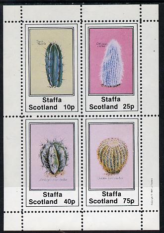 Staffa 1981 Cacti (Torch Thistle, etc) perf  set of 4 values (10p to 75p) unmounted mint, stamps on flowers    cacti
