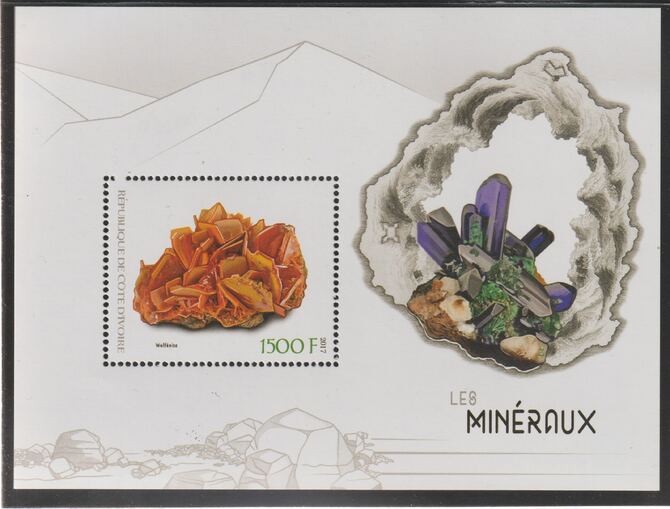 Ivory Coast 2017 Minerals perf m/sheet #1 containing one value unmounted mint, stamps on minerals