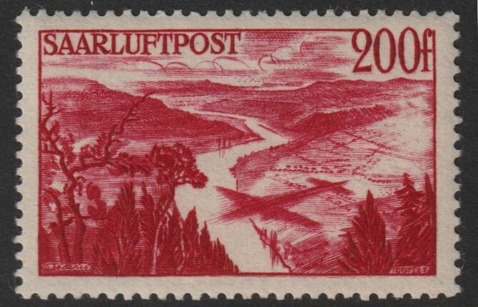 Saar 1948 Saar Valley 200f mounted mint SG 251, stamps on 