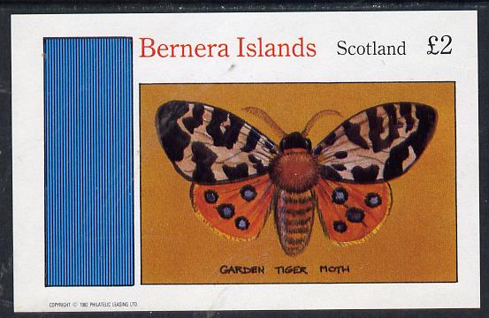 Bernera 1982 Butterflies (Tiger Moth) imperf deluxe sheet (Â£2 value) unmounted mint, stamps on butterflies