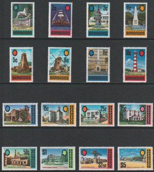 Barbados 1970 Pictorial def set complete 16 values unmounted mint SG 399-414, stamps on , stamps on  kg5 , stamps on cactus, stamps on cacti, stamps on 