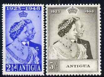 Antigua 1949 KG6 Royal Silver Wedding set of 2 mounted mint SG 112-3, stamps on royalty, stamps on silver wedding, stamps on  kg6 , stamps on 