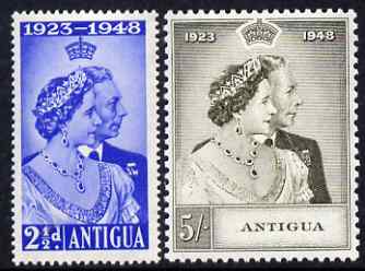 Antigua 1949 KG6 Royal Silver Wedding set of 2 unmounted mint SG 112-3, stamps on royalty, stamps on silver wedding, stamps on  kg6 , stamps on 