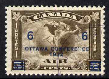 Canada 1932 Ottawa Conference 6c on 5c Air fine corner cancel SG318, stamps on globes