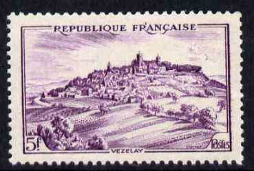 France 1946-48 Vezelay 5f unmounted mint, SG 976, stamps on tourism
