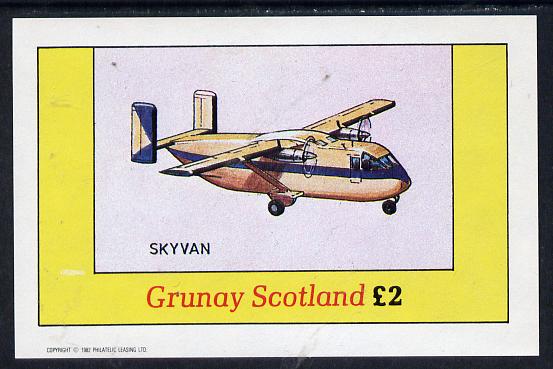 Grunay 1982 Aircraft #1 (Skyvan) imperf deluxe sheet (Â£2 value) unmounted mint, stamps on aviation