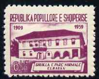 Albania 1960 Elbasan School 6L50 purple unmounted mint, SG 654, stamps on , stamps on  stamps on education