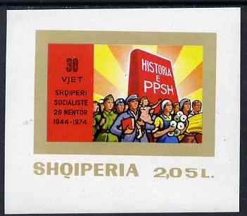Albania 1974 30th Anniversary of Liberation imperf m/sheet unmounted mint, SG MS 1721, stamps on books, stamps on constitutions