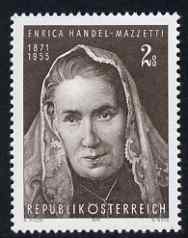Austria 1971 Birth Centenary of Enrica Handel-Mazzetti (novelist) unmounted mint, SG 1603, stamps on women, stamps on literature