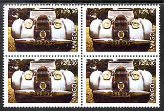 Angola 1998 Greatest Cars of the Century - Bugatti Type 57C perf block of 4 unmounted mint, stamps on cars, stamps on bugatti