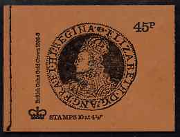 Great Britain 1973-74 British Coins #3 - Elizabeth Gold Crown 45p booklet (Dec 1974 orange-brown cover) complete and fine, SG DS2a, stamps on booklets