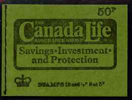 Great Britain 1973-74 Canada Life (March 1974) 50p booklet complete and fine, SG DT14, stamps on booklets