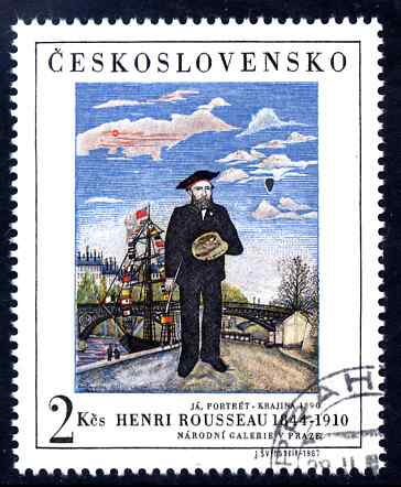 Czechoslovakia 1967 'Praga 68' Stamp Exhibition (Rousseau Self Portrait) fine cds used, SG 1669, stamps on arts, stamps on rousseau
