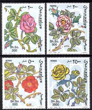 Somalia 1997 Roses perf set of 4 unmounted mint. Note this item is privately produced and is offered purely on its thematic appeal Michel 653-6, stamps on flowers, stamps on roses